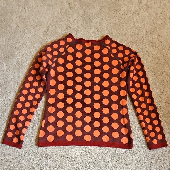 Title Nine Red and Orange Cotton Blend Polka Dot Sweater - Picture 8 of 8